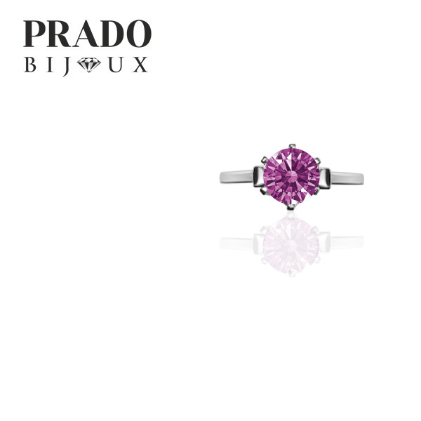 Кольцо "Solitaire" Swarovski zirconia purple