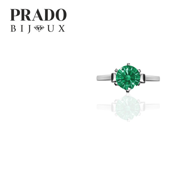 Кольцо "Solitaire" Swarovski zirconia green