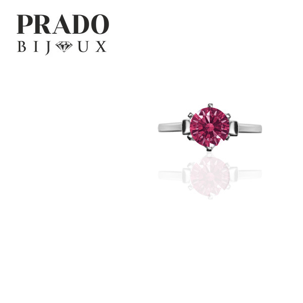 Кольцо "Solitaire" Swarovski zirconia dark red