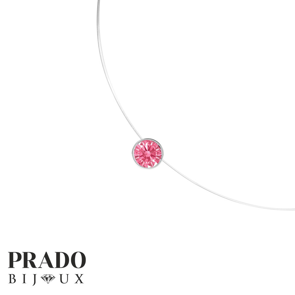 Чокер "Solitaire" Swarovski zirconia fancy pink