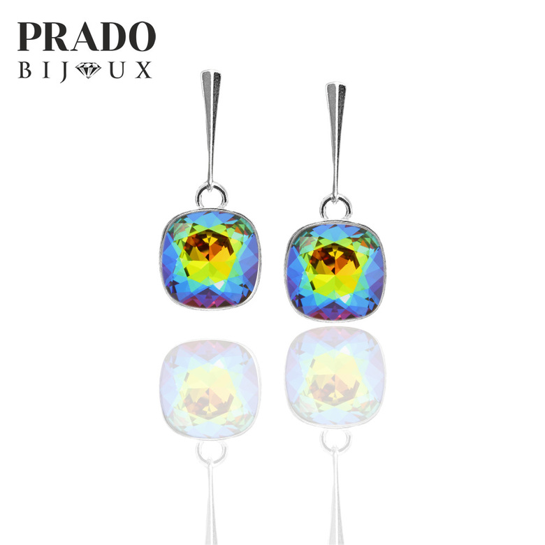 Серьги "Square  style" vitral medium