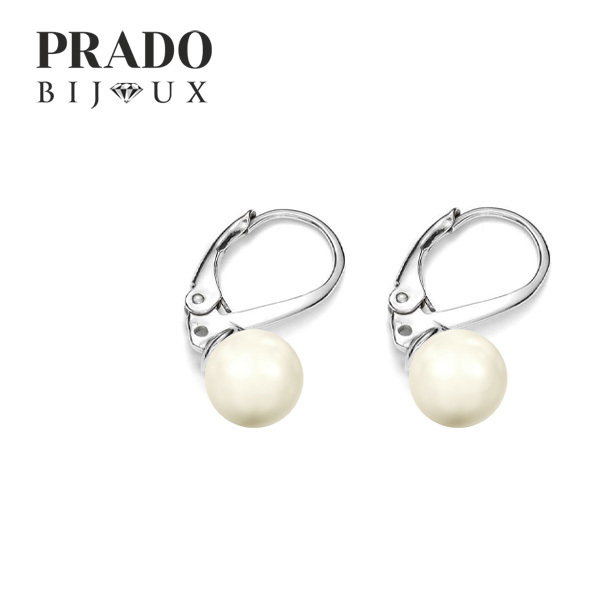 Серьги "Crystal pearl" cream rose