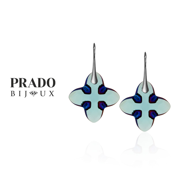 Earrings Selin Kusto #Aquamarune metallic