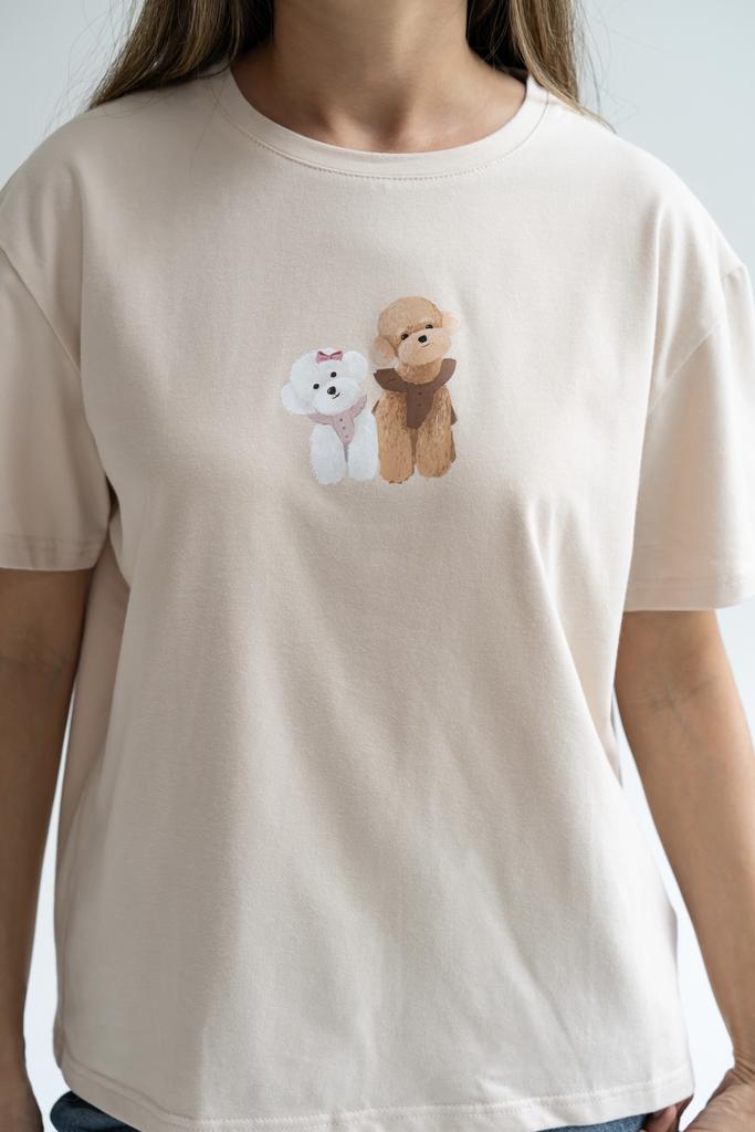 Футболка собачки беж