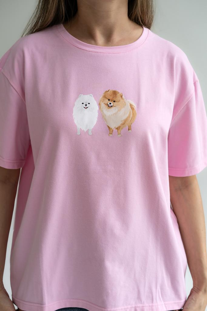 Футболка собачки розовая