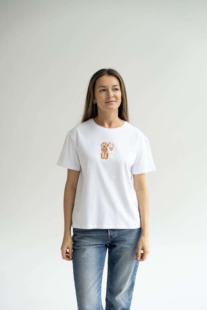 Футболка с собачками белая