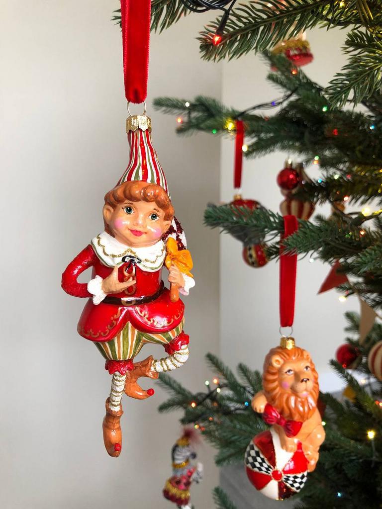 Елочная игрушка эльф с леденцами