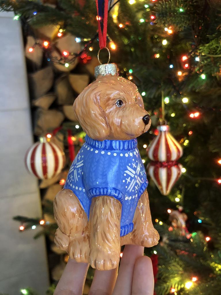 Елочная игрушка собачка