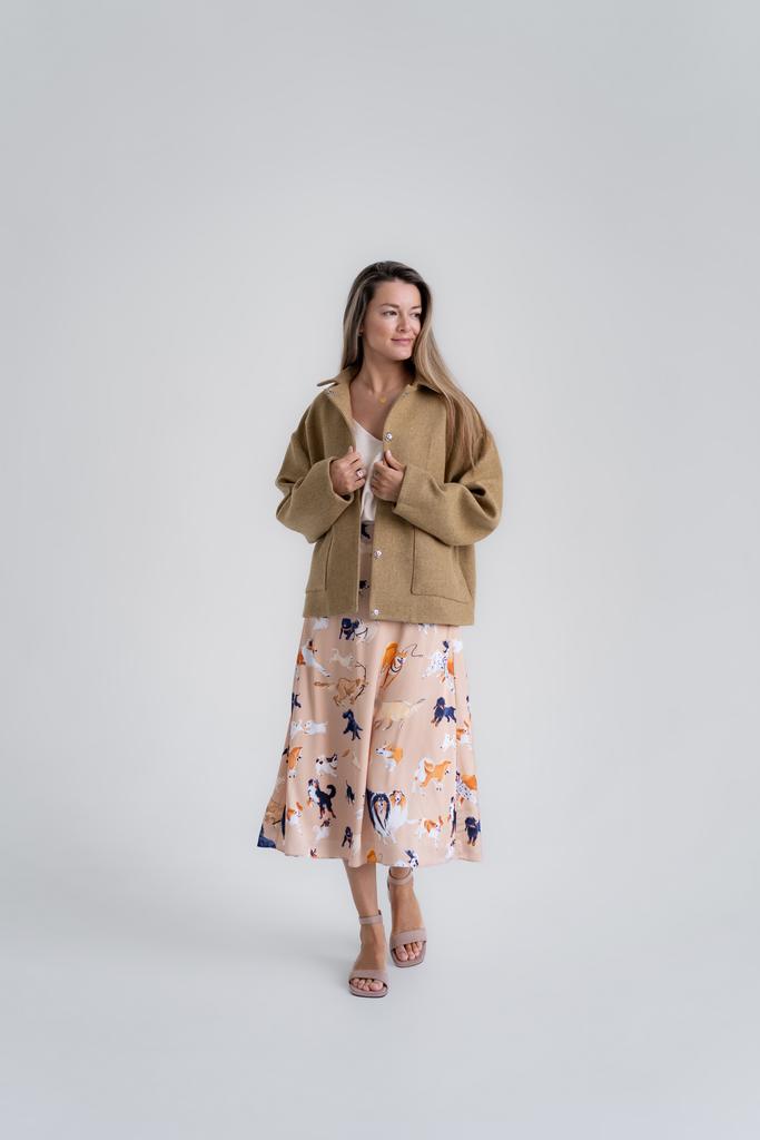 Пальто оливковое