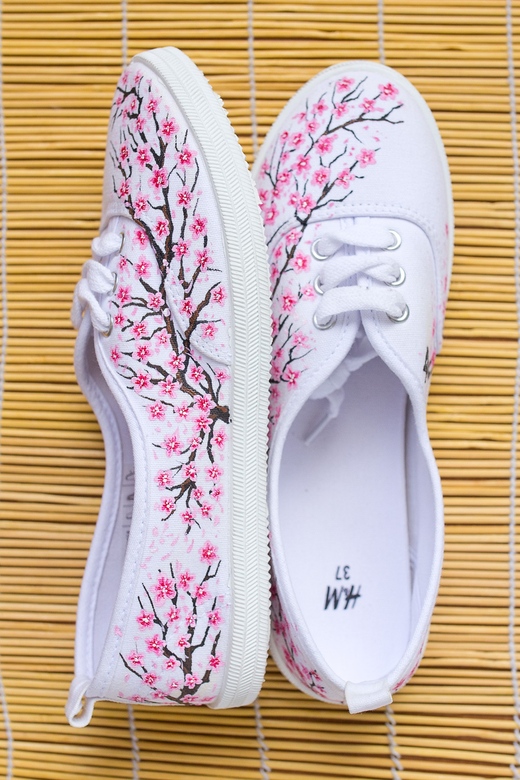 Кеды с росписью - Сакура