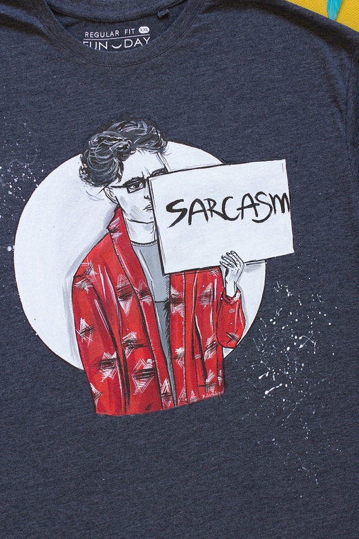Мужская футболка с росписью Sarcasm