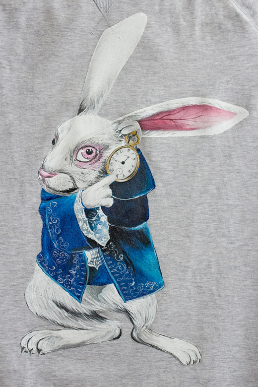 Свитшот с росписью - The White Rabbit