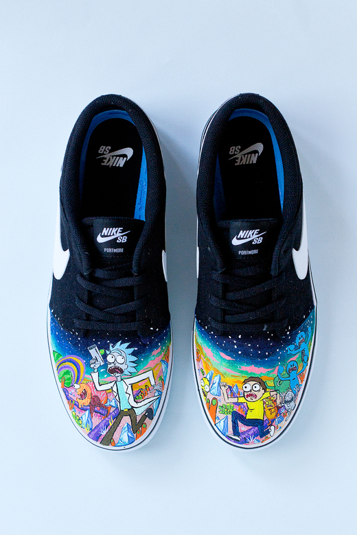 Кеды с росписью Рик и Морти