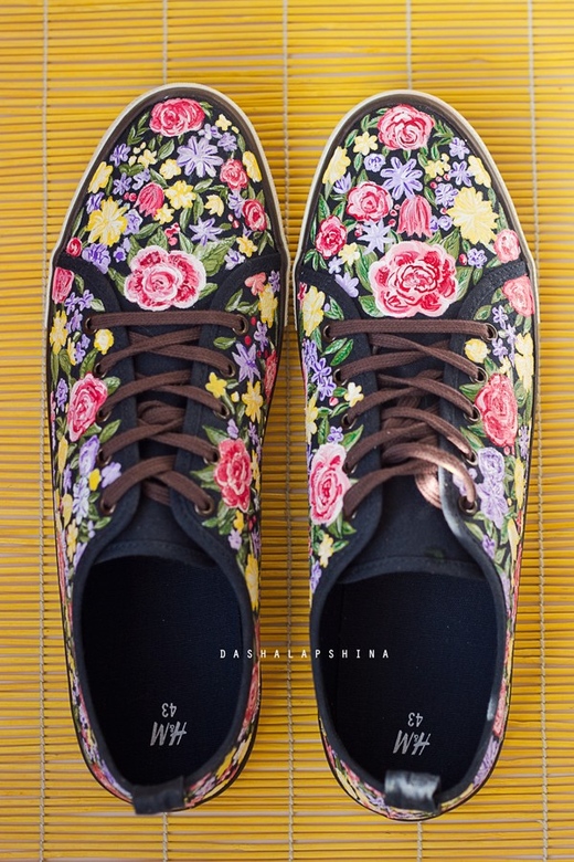 Кеды с росписью Floral boom