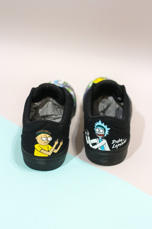 Кеды с росписью Рик и Морти - fuck it