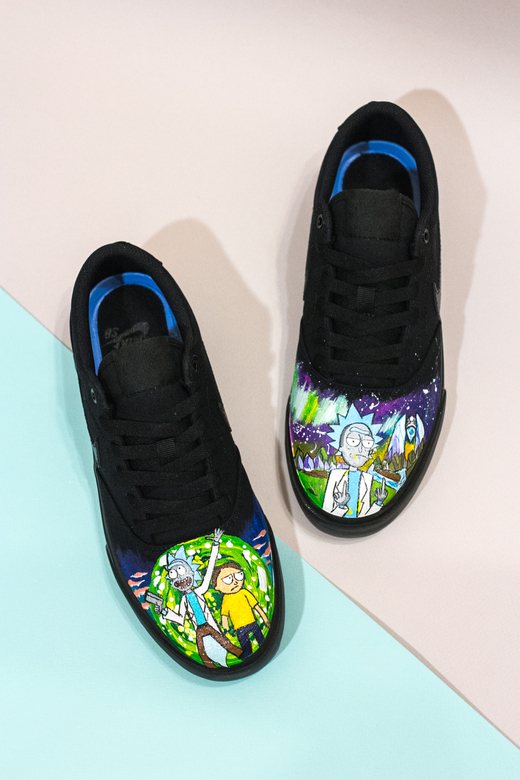 Кеды с росписью Рик и Морти - fuck it