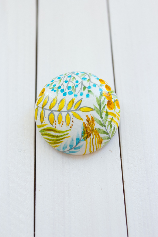 Брошь с росписью - Сказочный лес-2