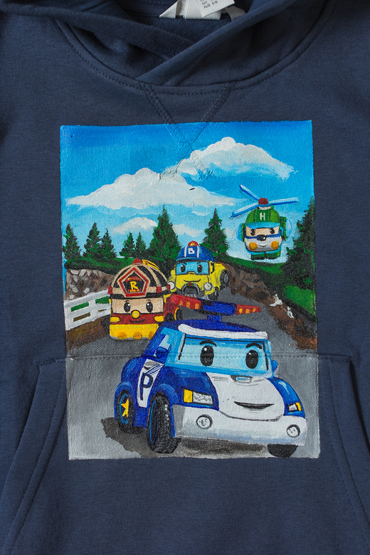 Детская толстовка с росписью -  Робокоп Поли