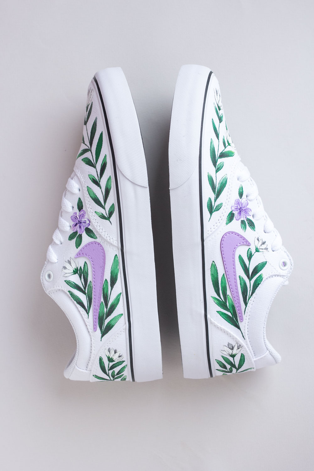 Nike кеды с росписью - Весенние цветы