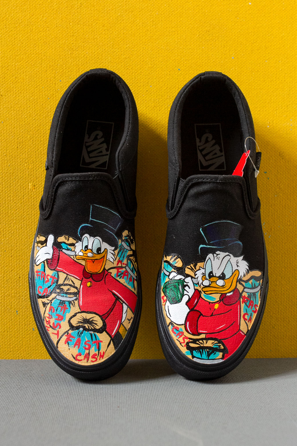 Слипоны VANS с росписью - Скрудж МакДак