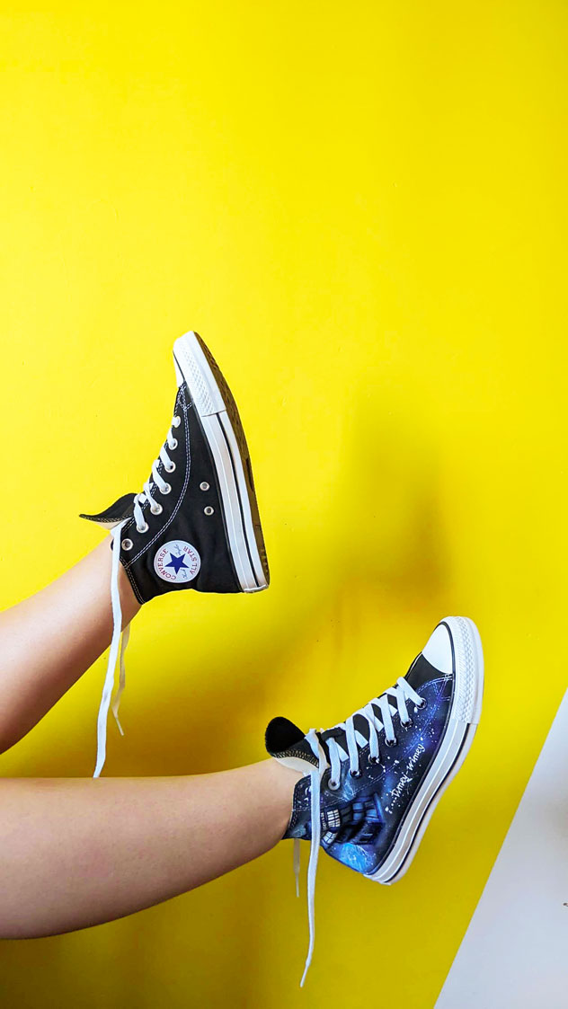 Кеды конверсы с росписью -  Доктор Кто