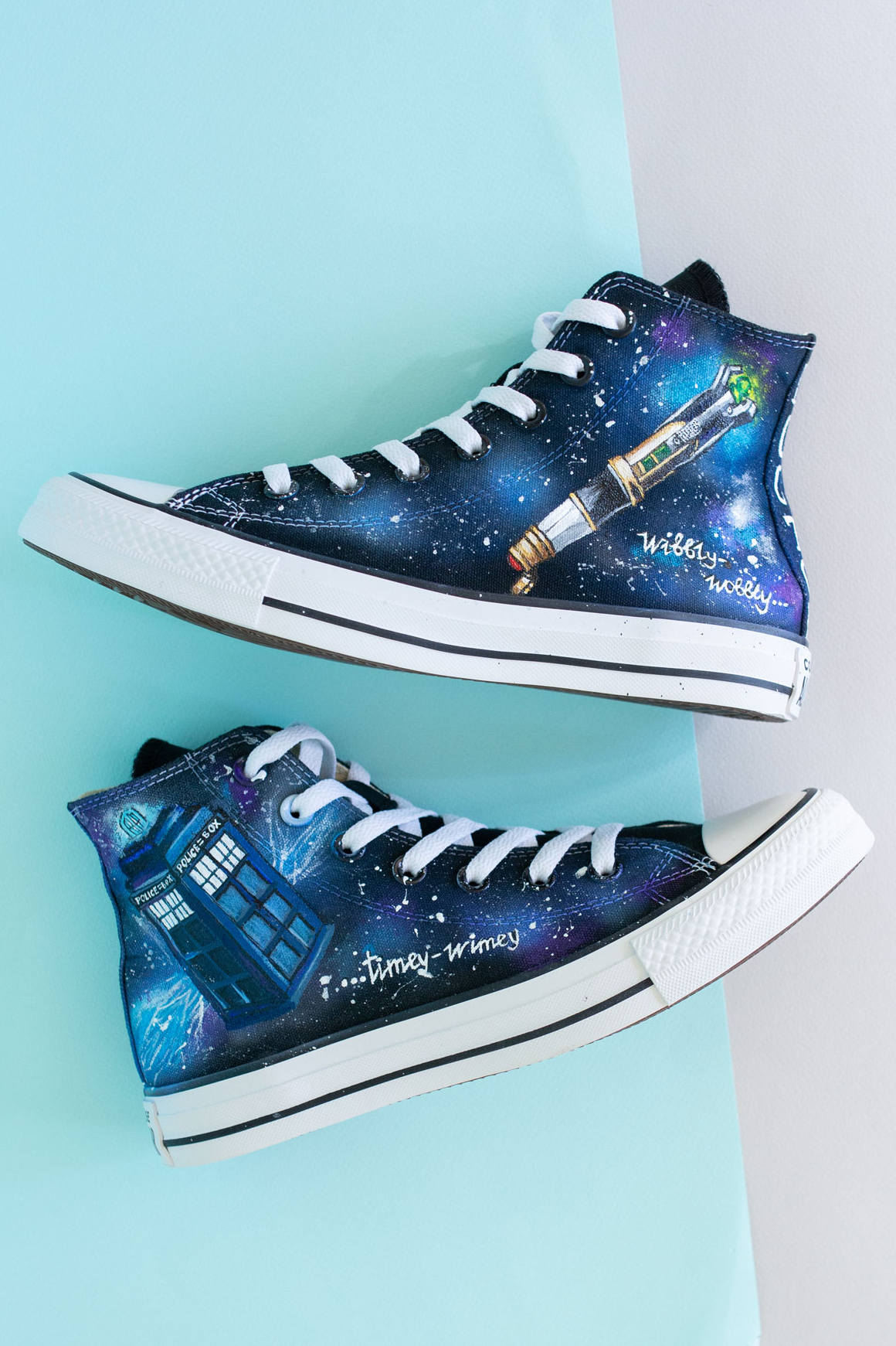 Кеды конверсы с росписью -  Доктор Кто