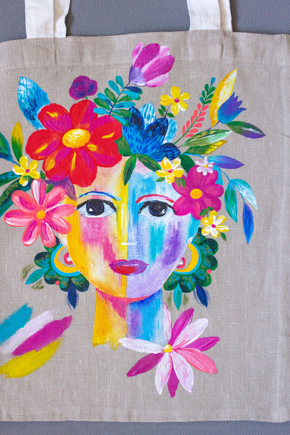 Cумка - шоппер с росписью - Лето