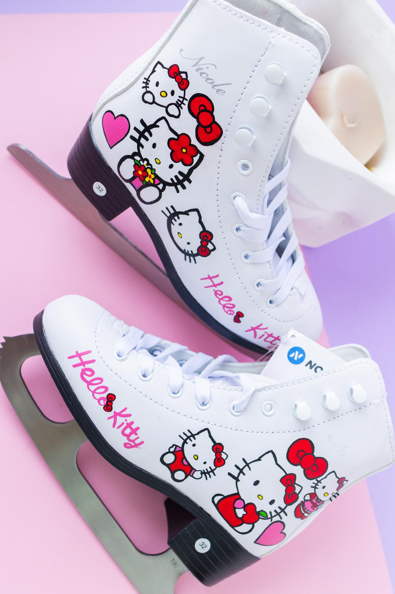 Роспись фигурных коньков - Hello Kitty