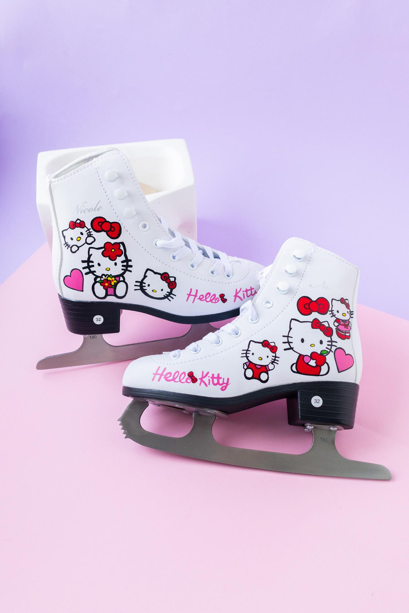 Роспись фигурных коньков - Hello Kitty