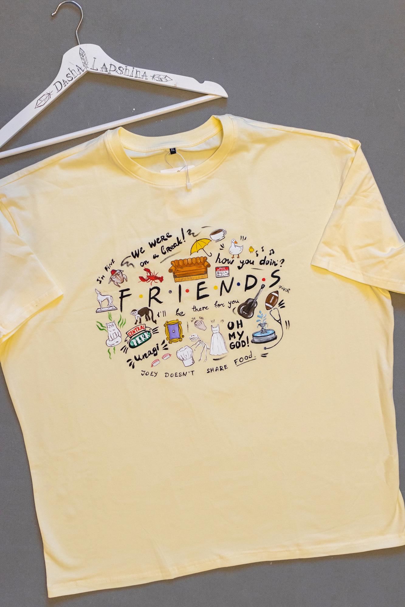 Футболка с росписью - FRIENDS, кастом одежды - сериал Друзья