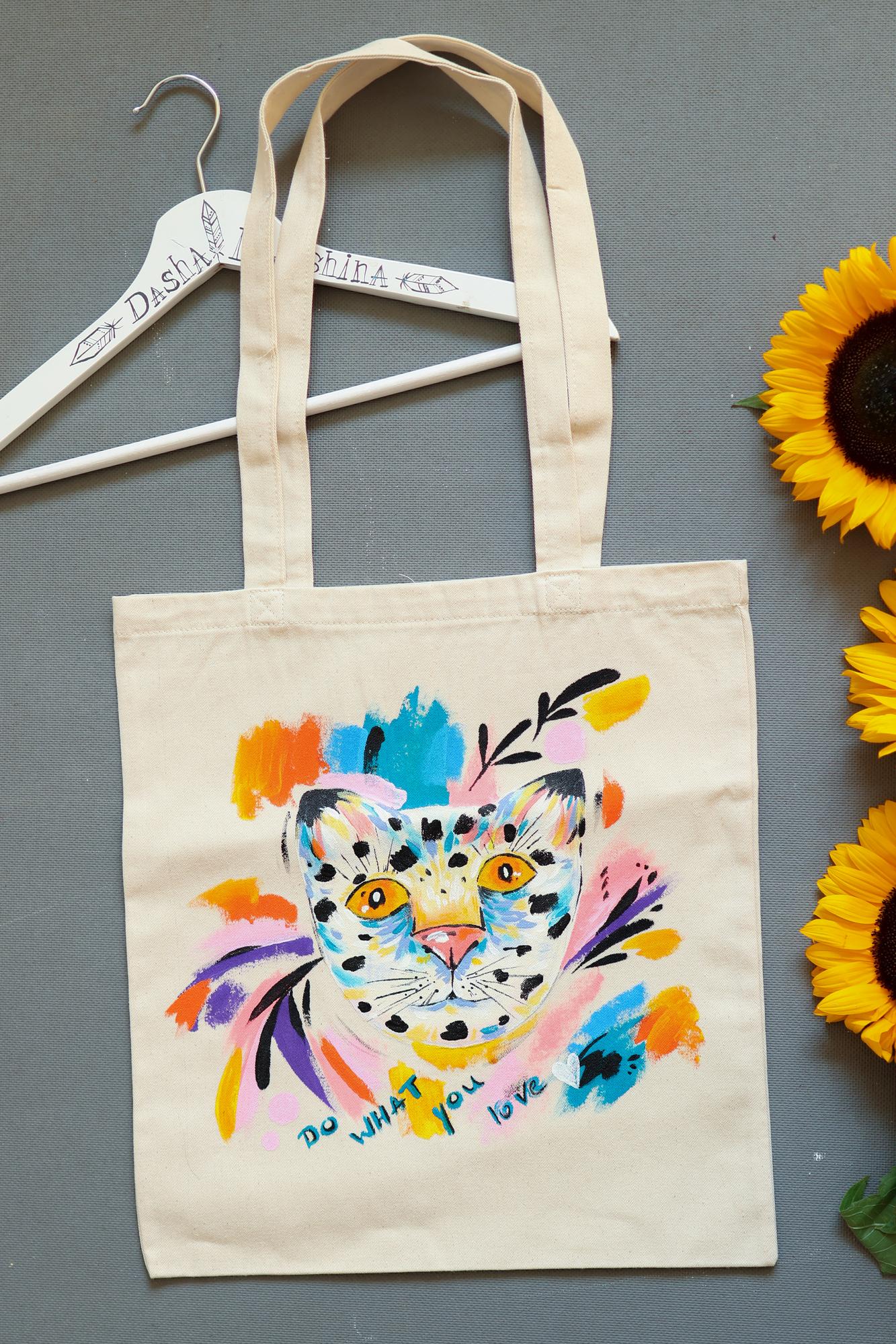 Cумка - шоппер с росписью - Тигр