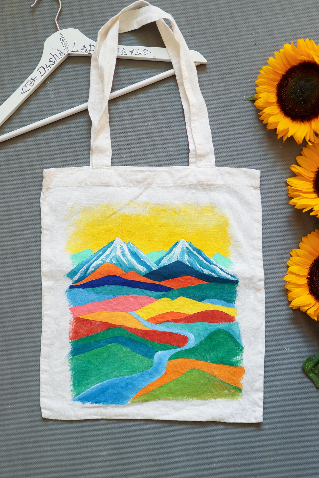 Cумка - шоппер с росписью - Там за горами