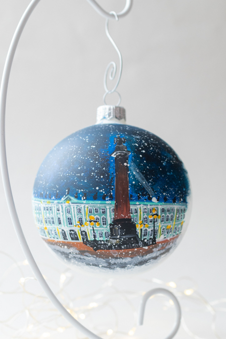 Ёлочный шар с росписью - Санкт-Петербург
