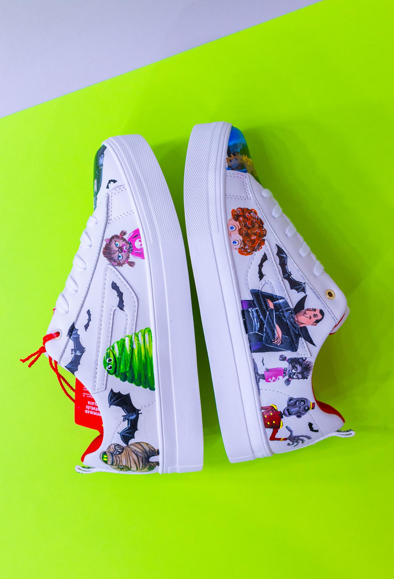 Кожаные кеды с росписью - Монстры на каникулах. Hotel Transylvania