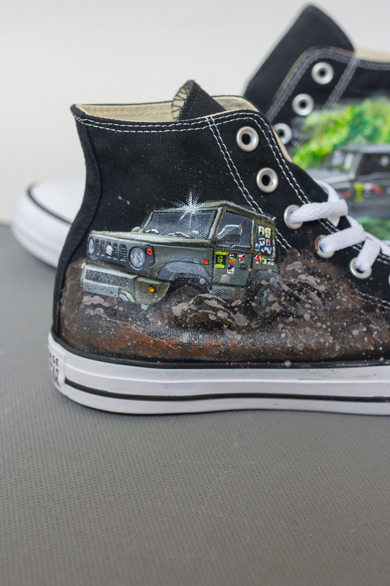 Кеды конверсы с росписью - Внедорожник, офф роуд обувь