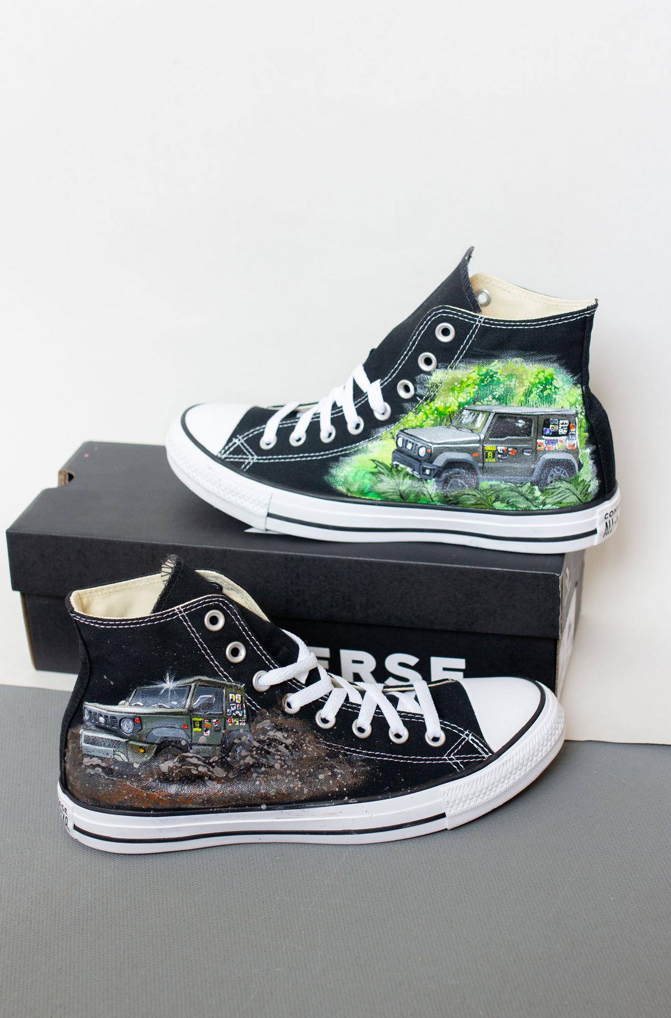 Кеды конверсы с росписью - Внедорожник, офф роуд обувь