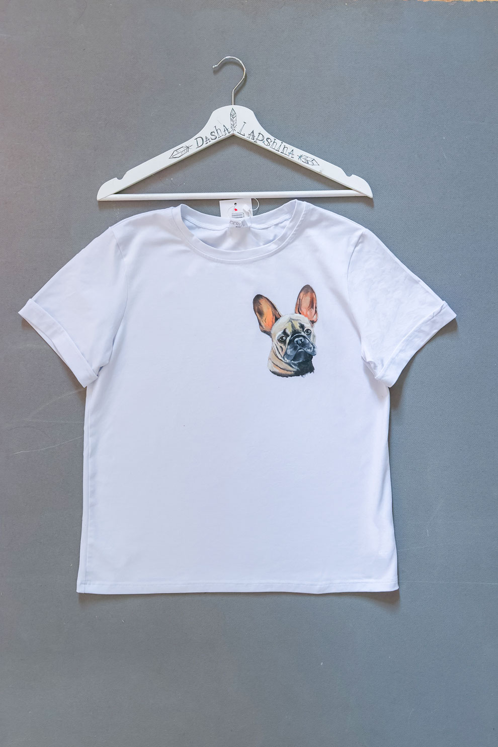 Футболка с портретом собаки - Бульдожка