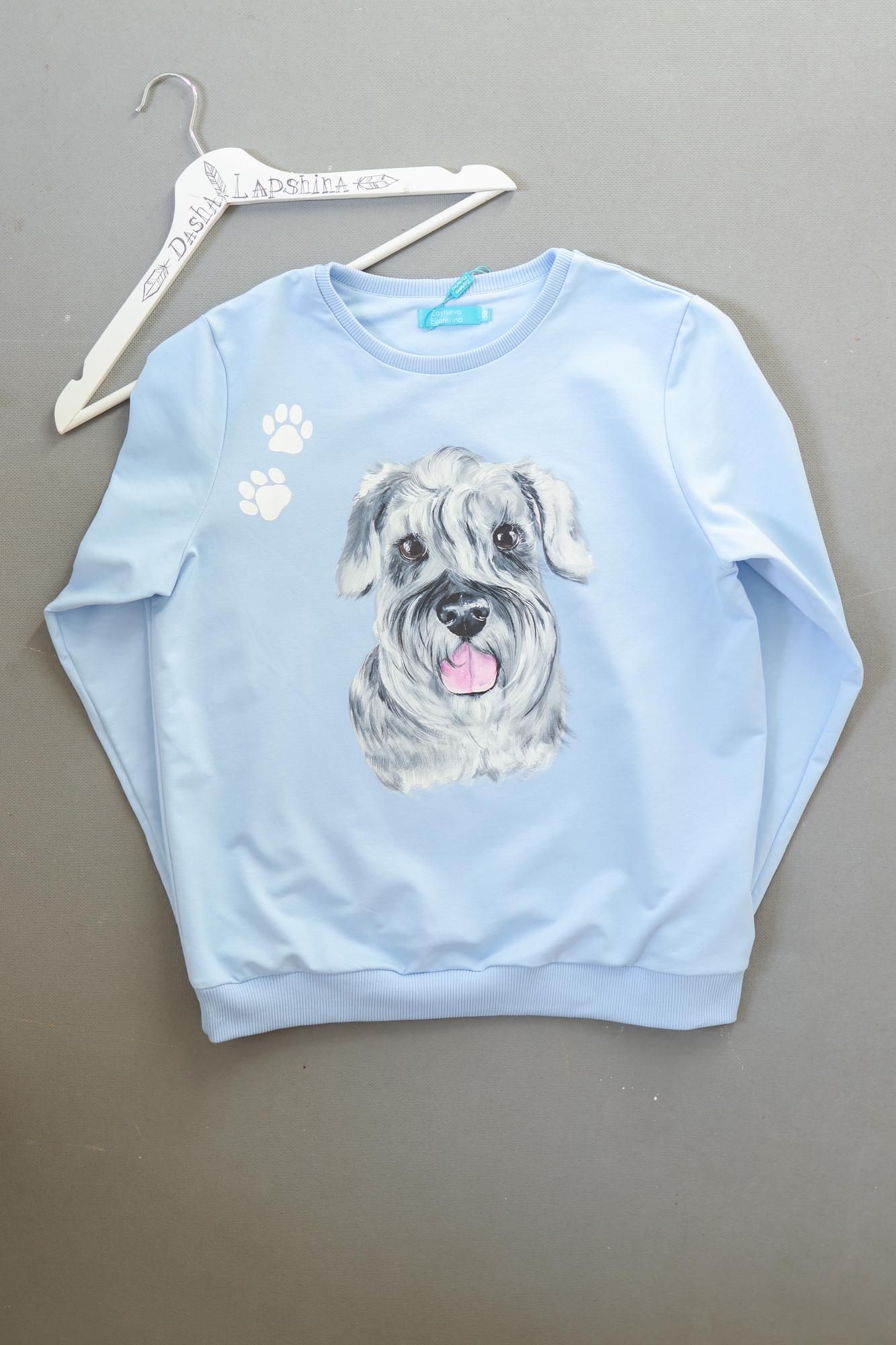 Свитшот с росписью - Цвергшнауцер