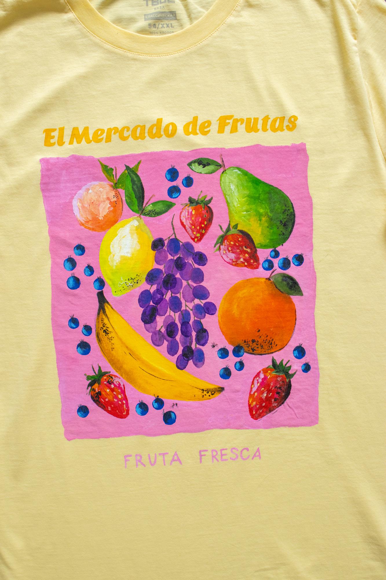 Футболка с росписью - El mercado de frutas