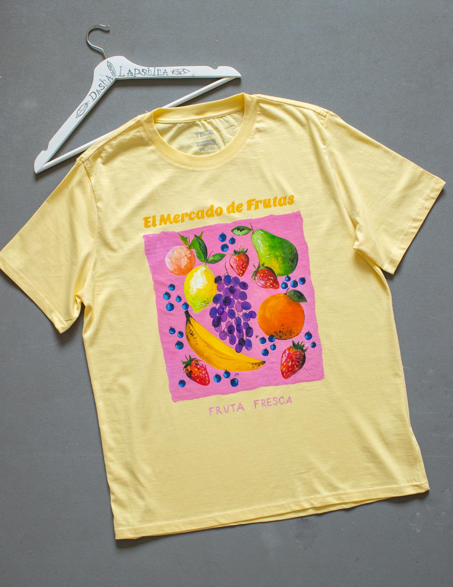 Футболка с росписью - El mercado de frutas