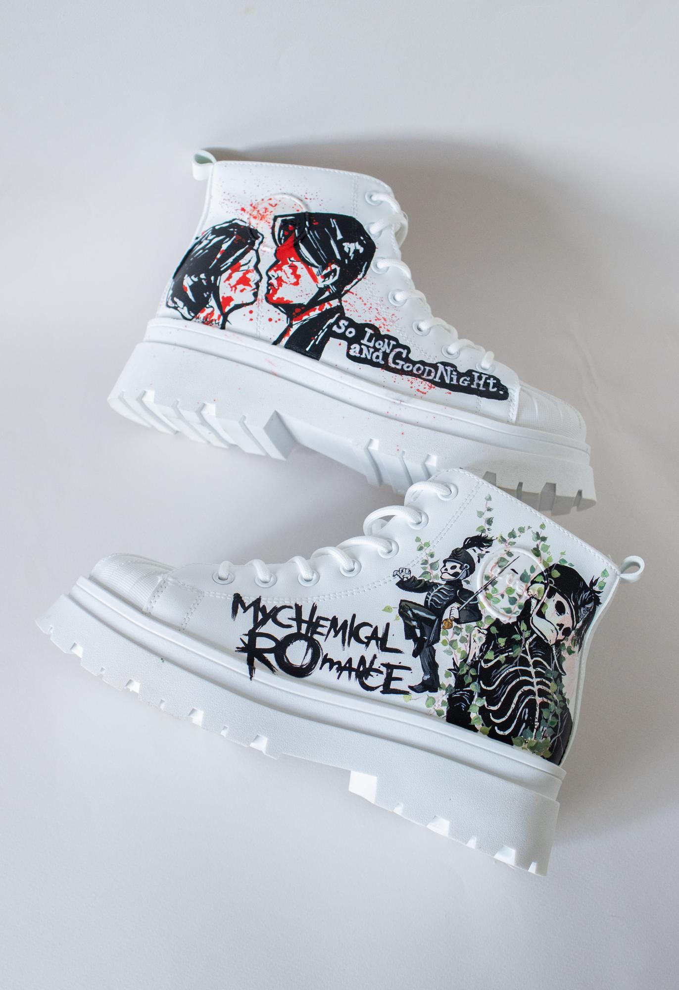 Кожаные ботинки с росписью - My Chemical Romance