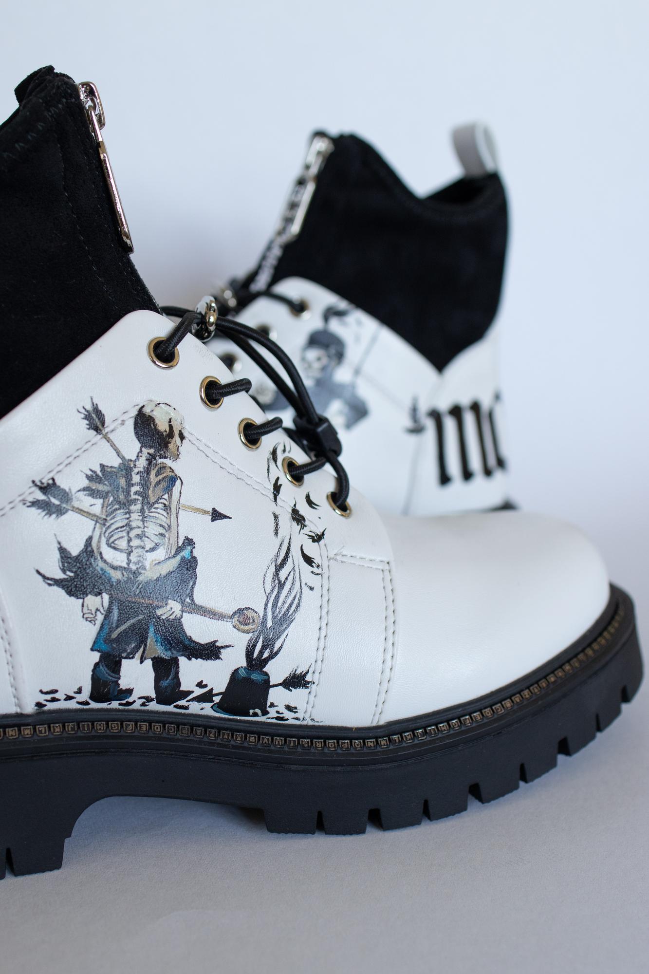 Кожаные ботинки с росписью - My Chemical Romance