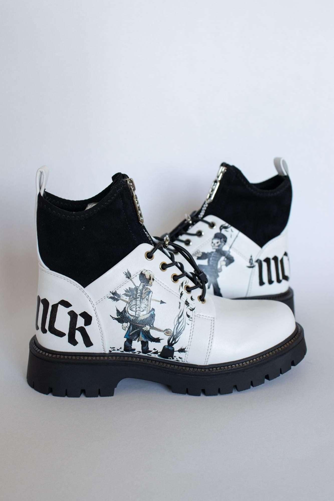 Кожаные ботинки с росписью - My Chemical Romance