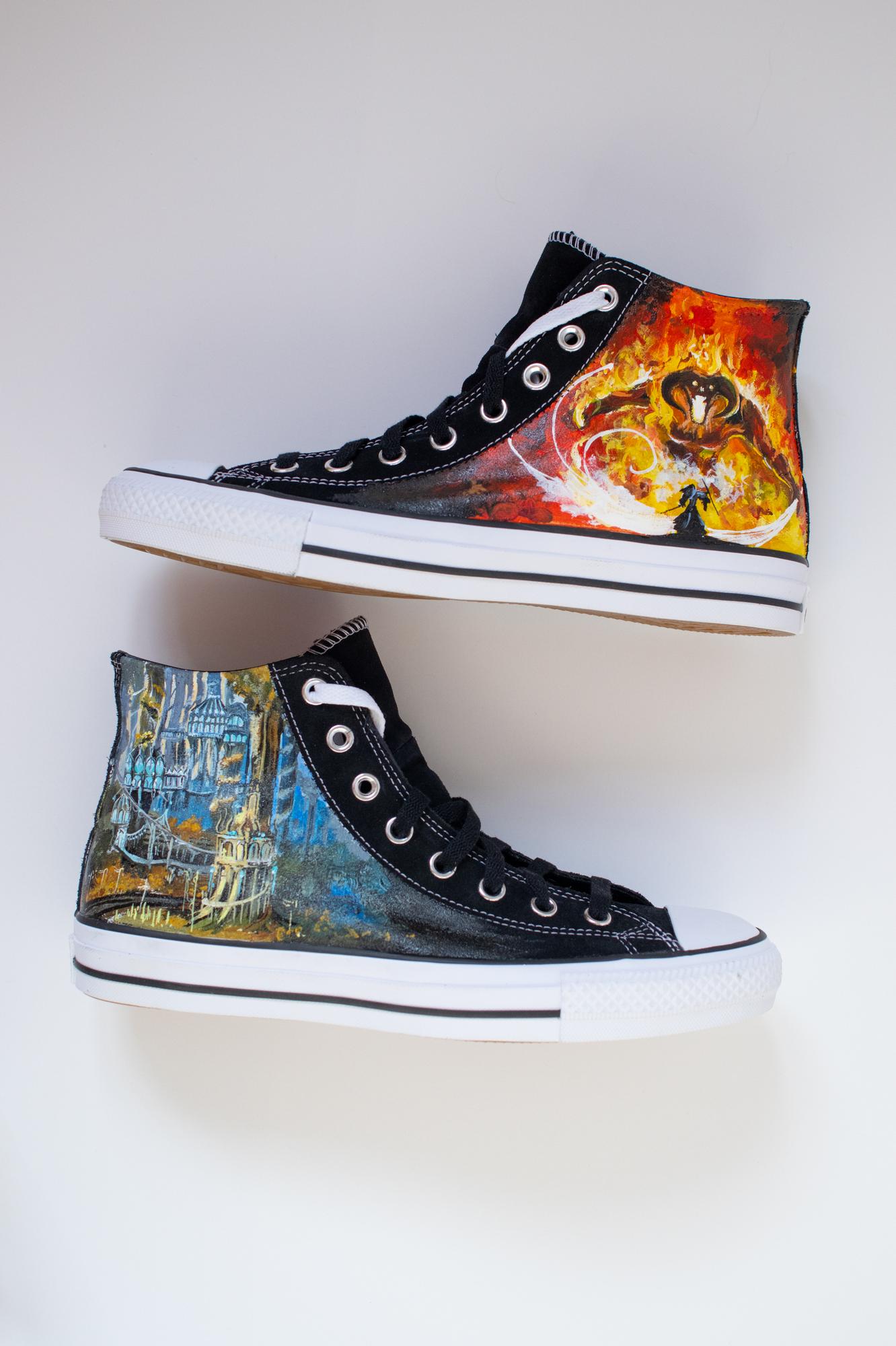 Высокие кеды с росписью - Властелин колец