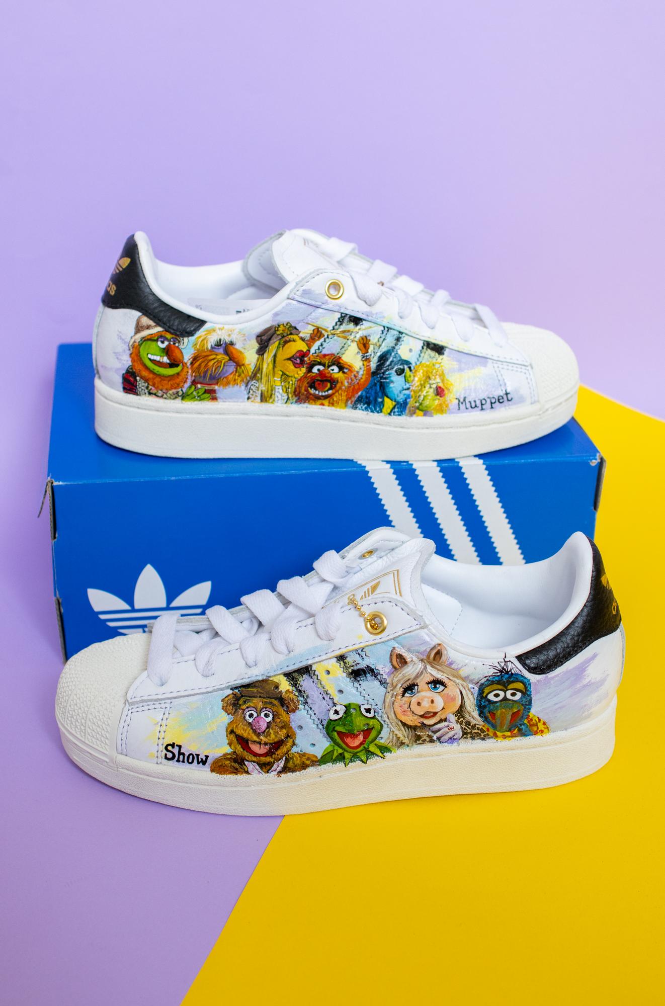 Кроссовки Adidas с ручной росписью «Маппет-шоу»