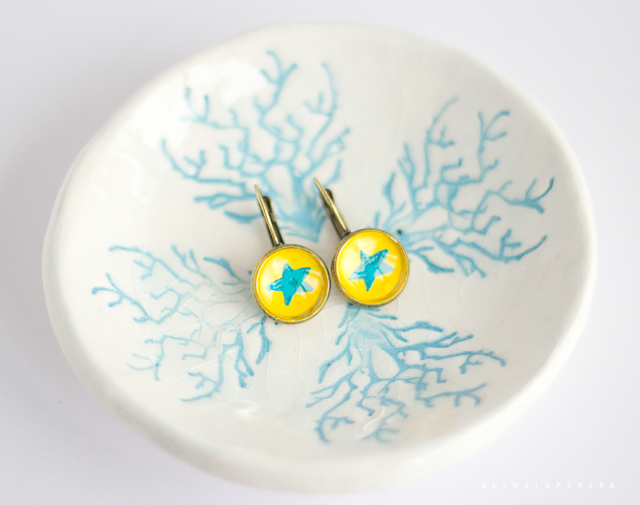 Серьги с росписью "Star"