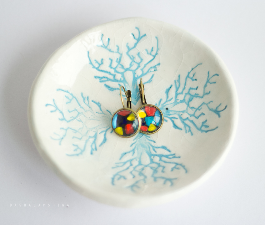 Серьги с росписью "Mosaic"