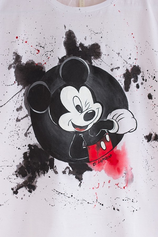 Футболка с росписью Микки Маус "Да и..." - 2