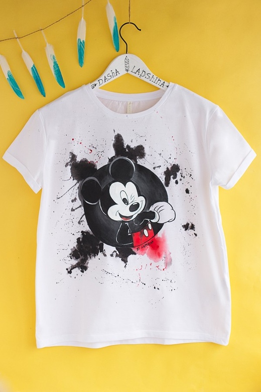 Футболка с росписью Микки Маус "Да и..." - 2