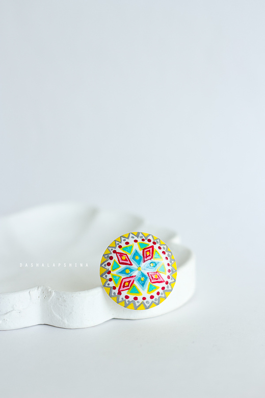 Колечко с росписью "Калейдоскоп"